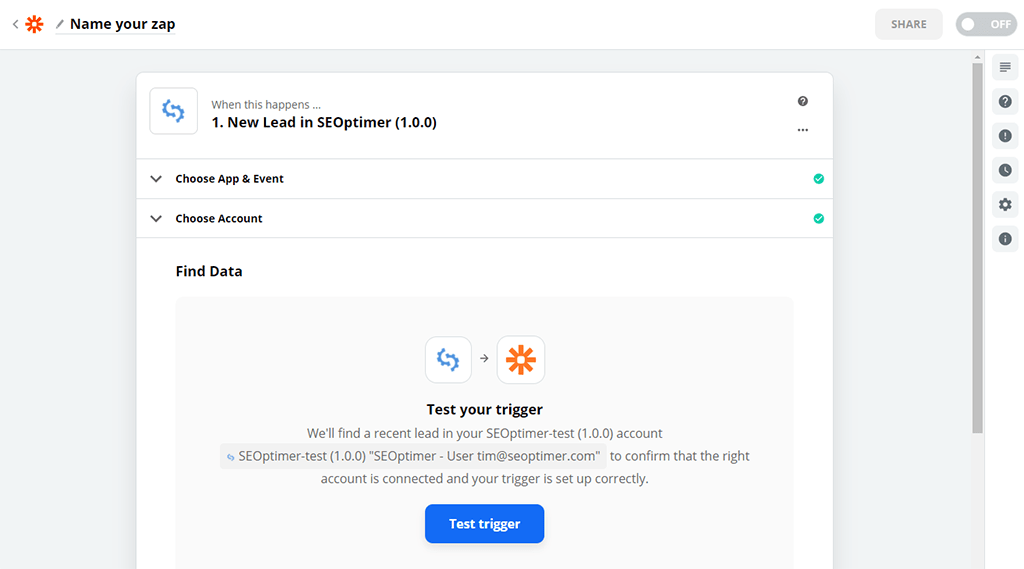 Zapier app trin 5